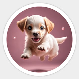 Cute Excited Golden Retriever Puppy Sticker